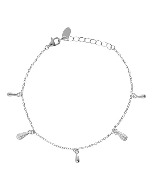 Pulsera Lux gota con circonita blanca en Plata