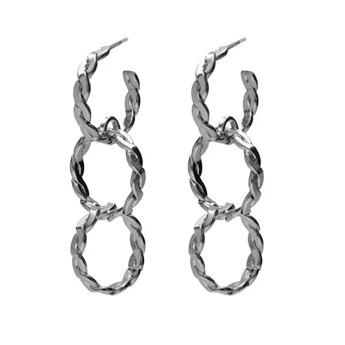 Par de aros Soft trenzada en Plata de Fluency