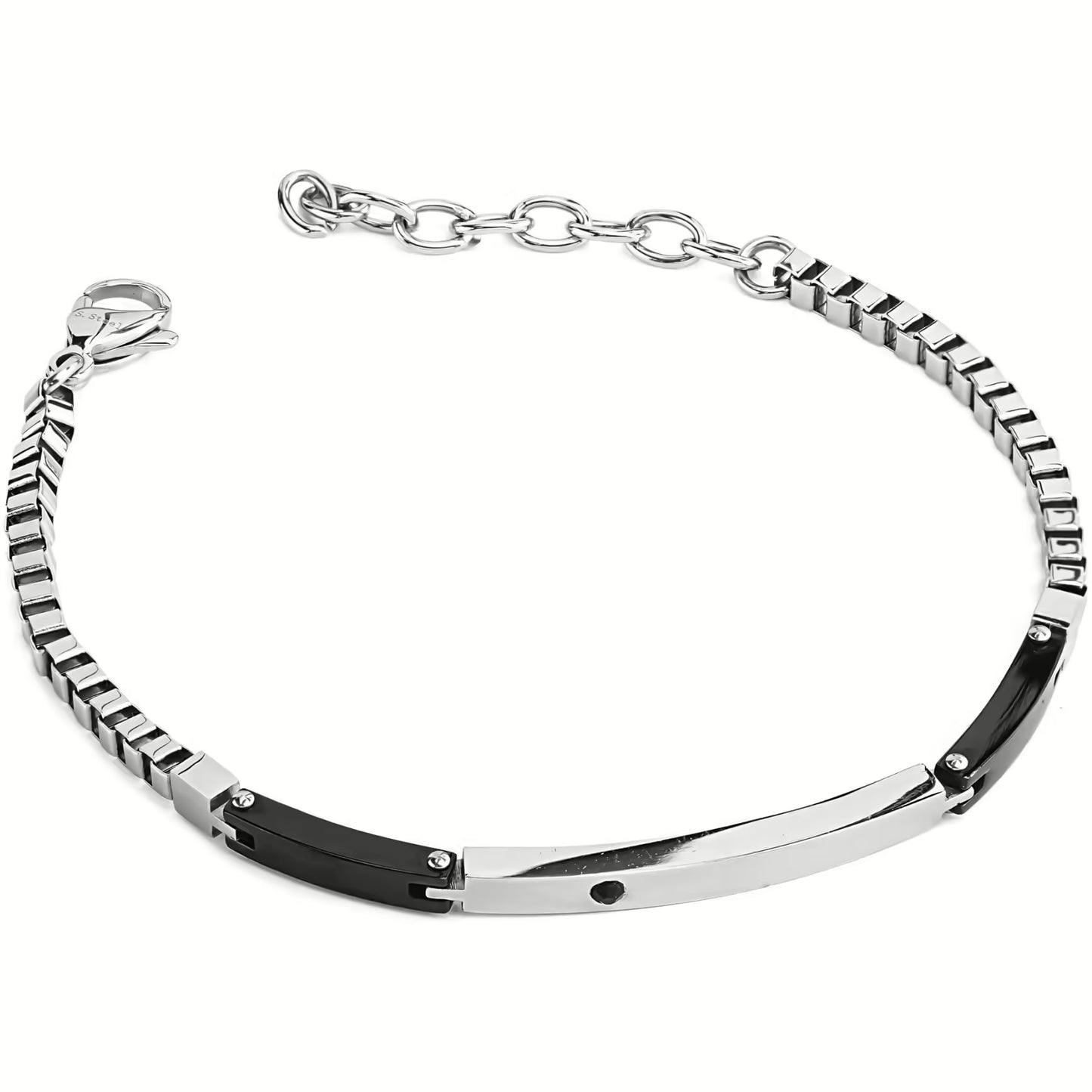 Pulsera Tejido veneciano y Placas Acero Inoxidable Boccadamo Man  ABR734A