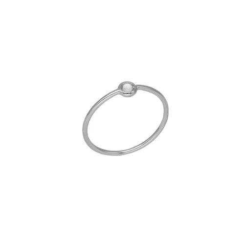 Anillo círculo cristal en Plata baño rodio de Lis Crystal