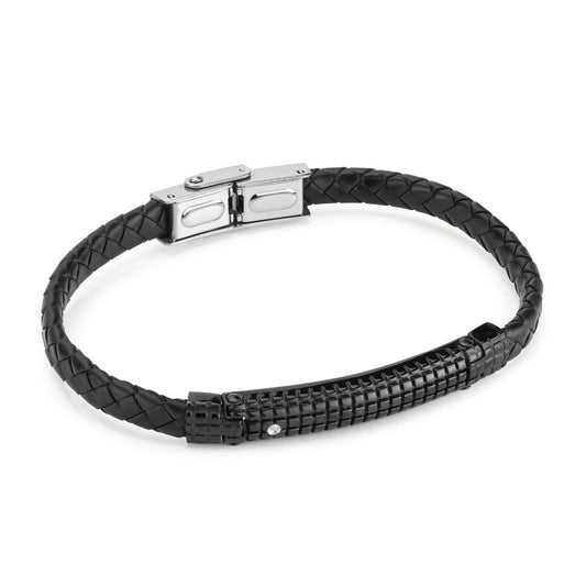 Pulsera Placa Central Acero Inoxidable Boccadamo Man  ABR768