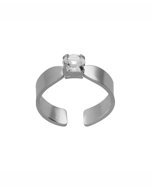 Anillo ajustable cristal en Plata baño Rodio de Illume Crystal