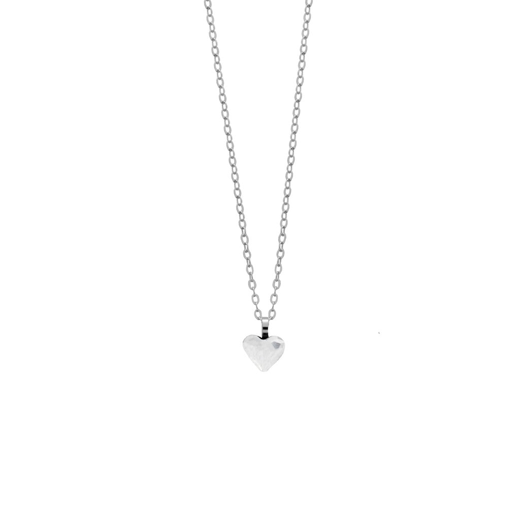 Collar corto Cuore corazón pequeño cristal en Plata baño rodio