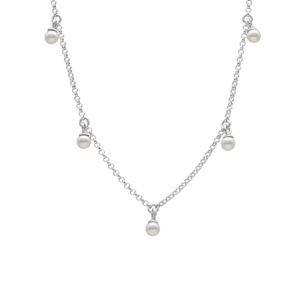 Collar corto perla en Plata de Perlite