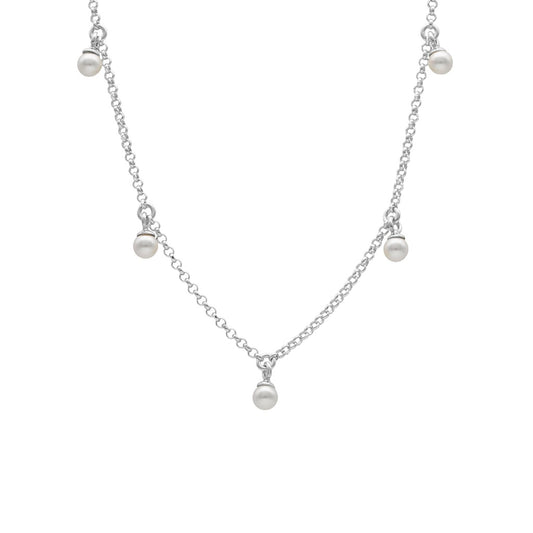 Collar corto perla en Plata de Perlite
