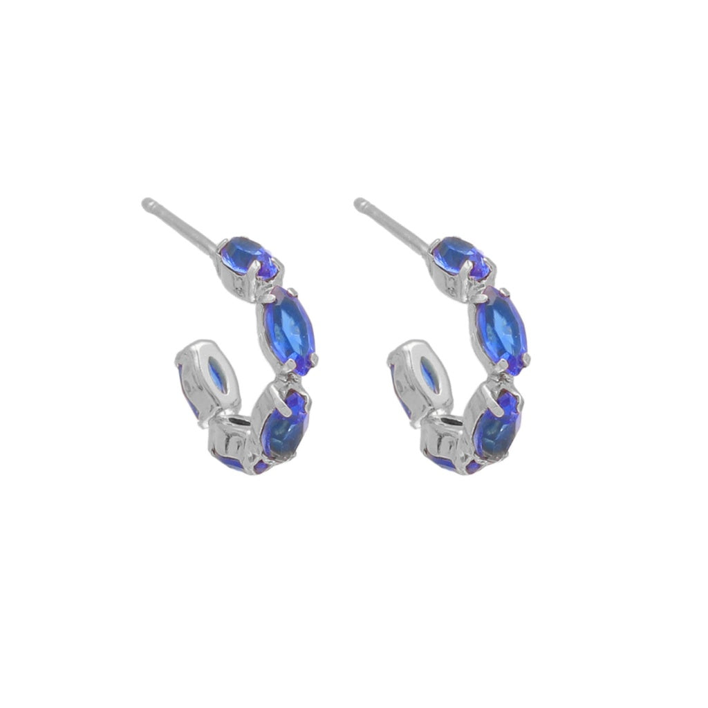 Par de Aros Maisie 14mm cristal en Plata baño rodio