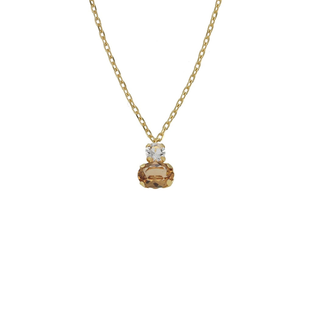 Collar corto Clarity cristal champán en Plata baño Oro