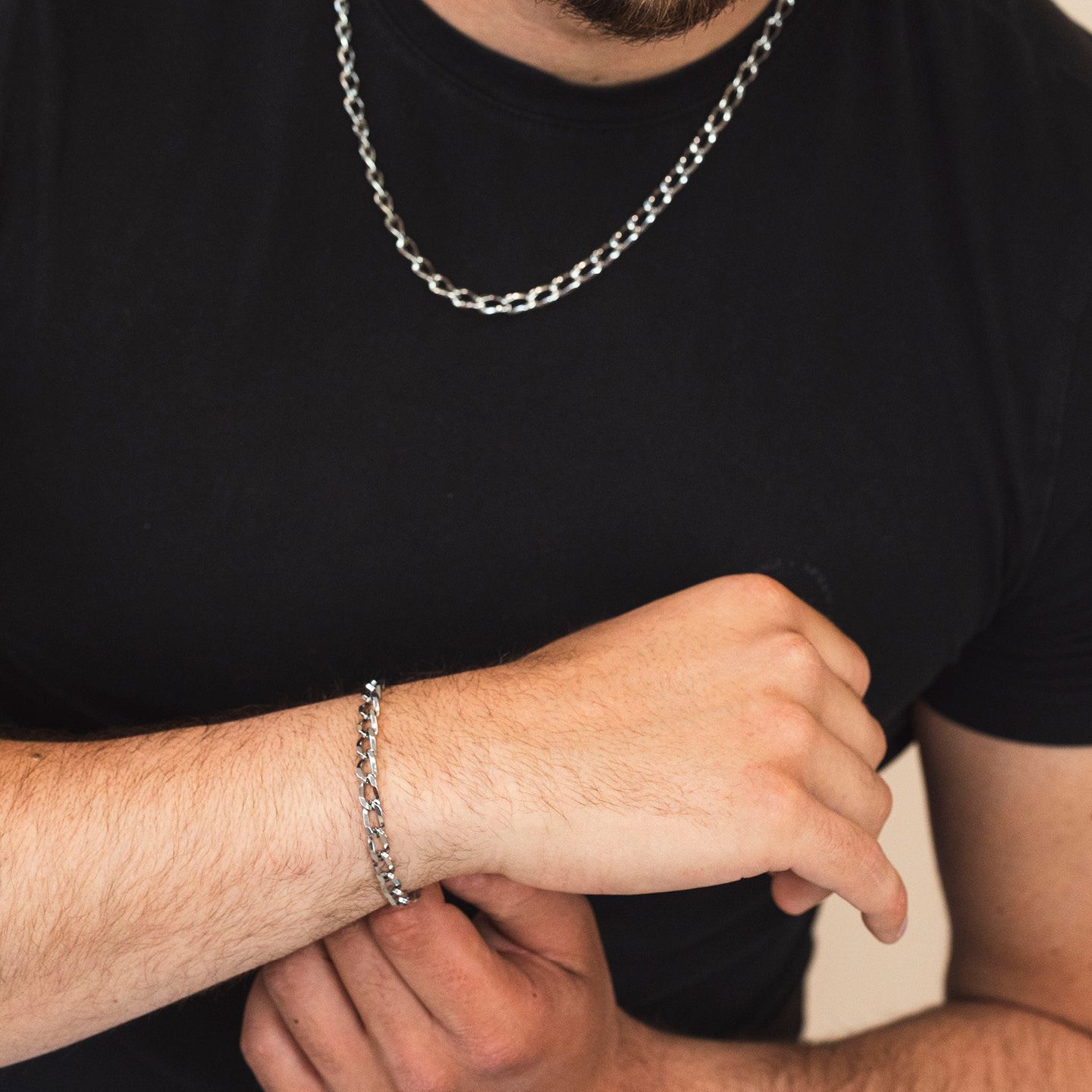 Collar de hombre con cadena marina grande en Acero Inoxidable AGR261