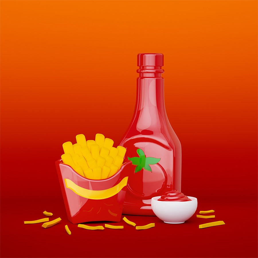 Llavero de Papas Fritas y Kétchup