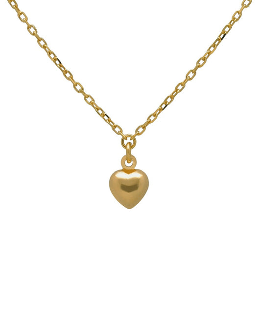 Collar corto Muá corazón pequeño en plata con Baño de Oro
