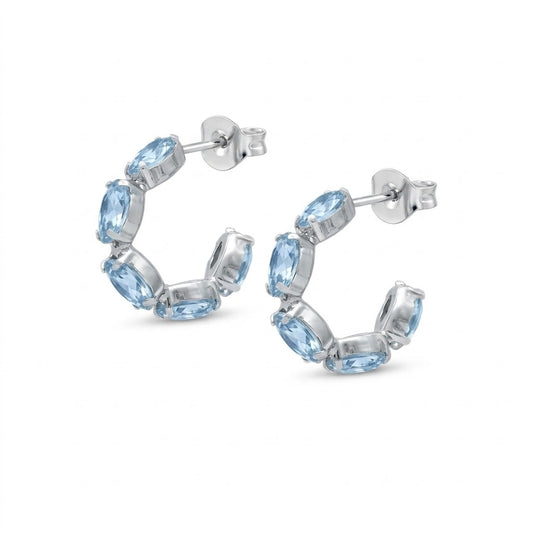 Par de Aros Maisie 14mm cristal
en Plata baño rodio (Crystal)