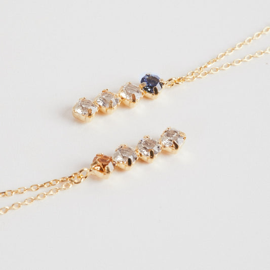 Collar corto cristal en Plata baño Oro de Fadhila Light Topaz