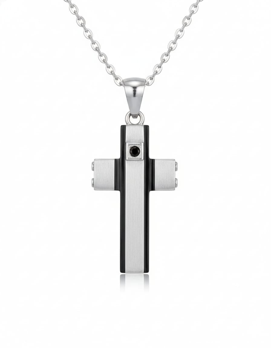 Collar con crucifijo colgante  Acero Inoxidable AGR267