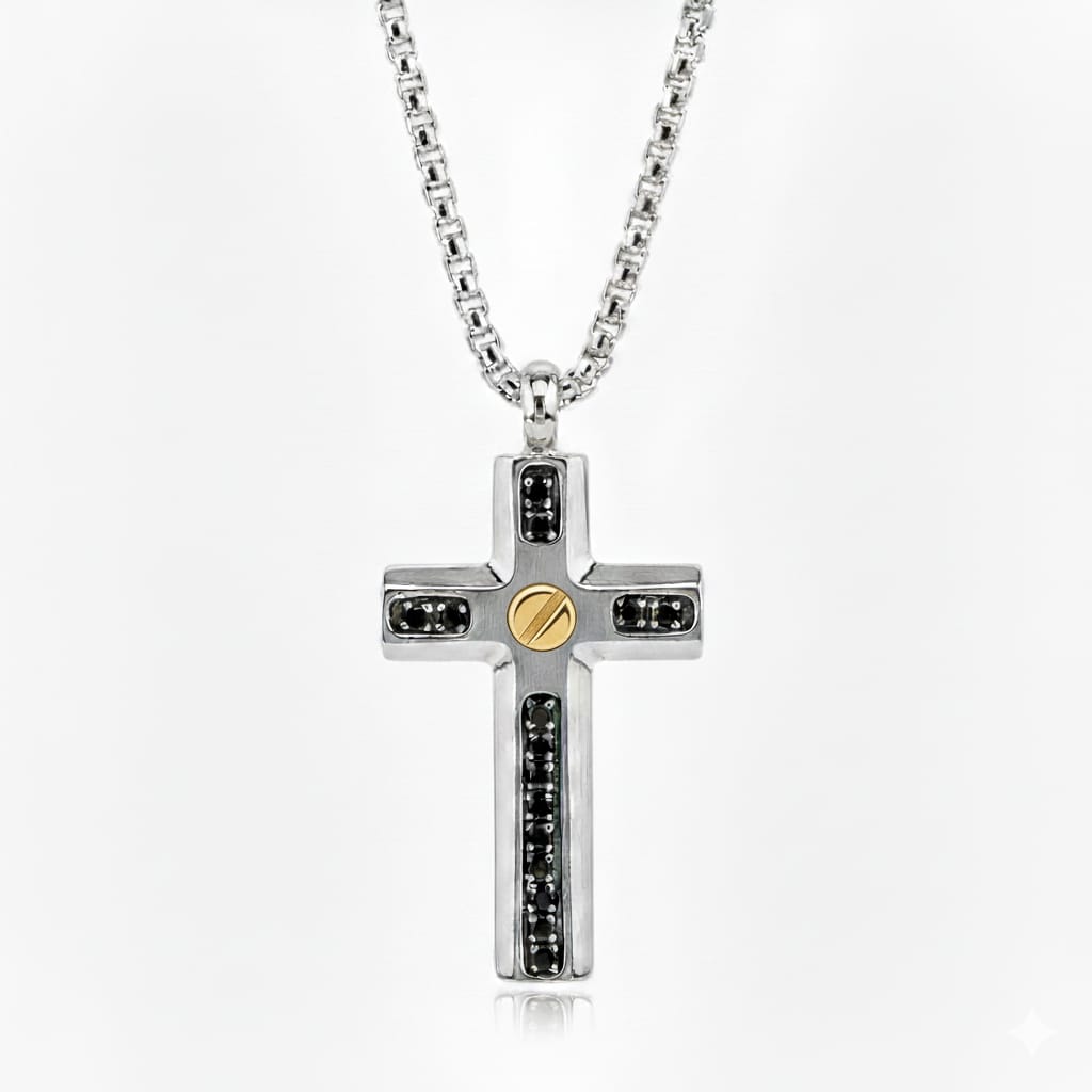 Collar con colgante Cruz Acero Inoxidable AGR262