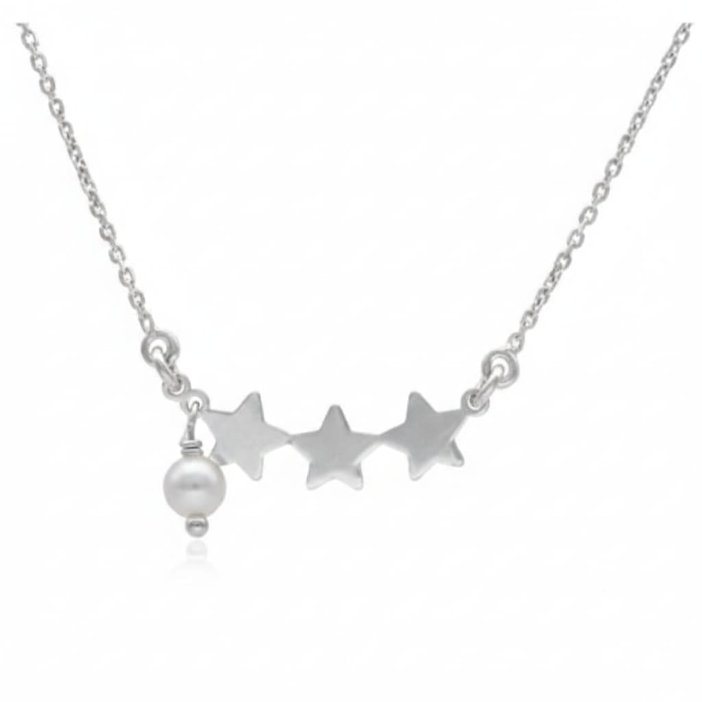 Collar corto Vera estrella Perla en Plata