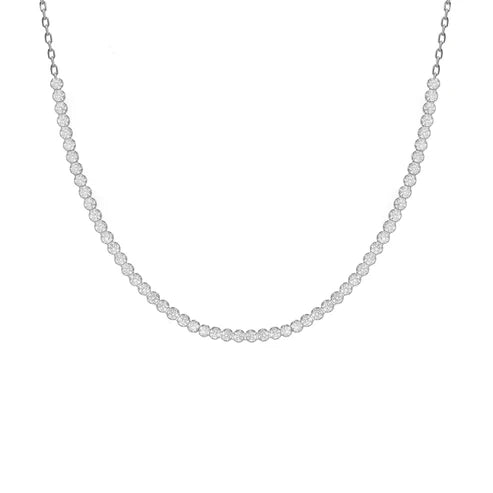 Collar corto cristales riviere en Plata de Halo Baño de rodio