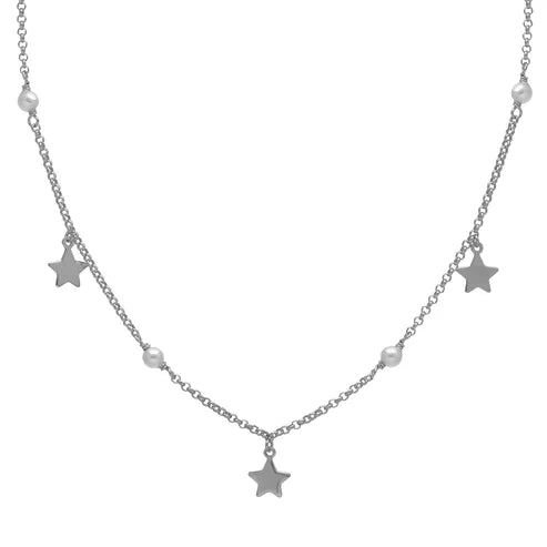 Collar corto estrella Perla en Plata de Empire
