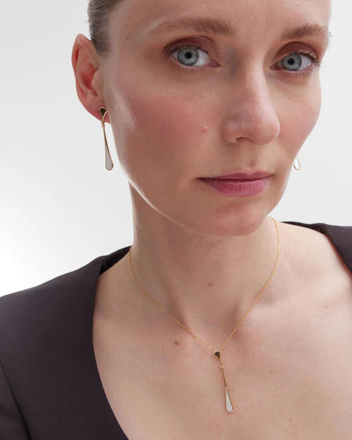 Collar largo gota Mum's Break nácar Baño de oro 18k