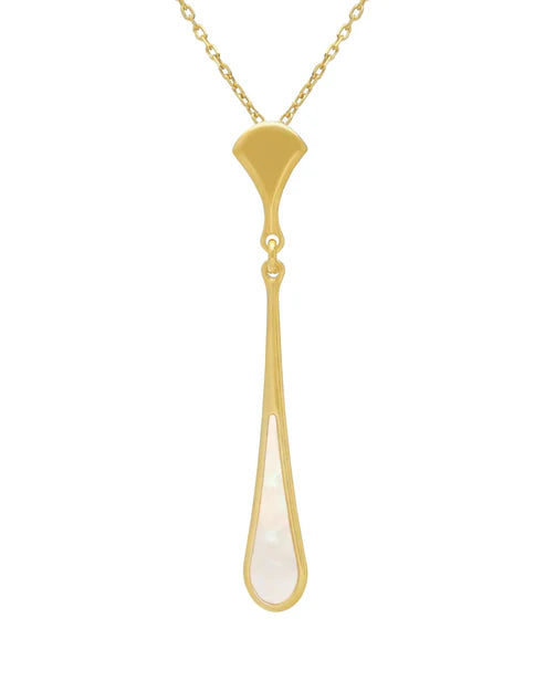 Collar largo gota Mum's Break nácar Baño de oro 18k