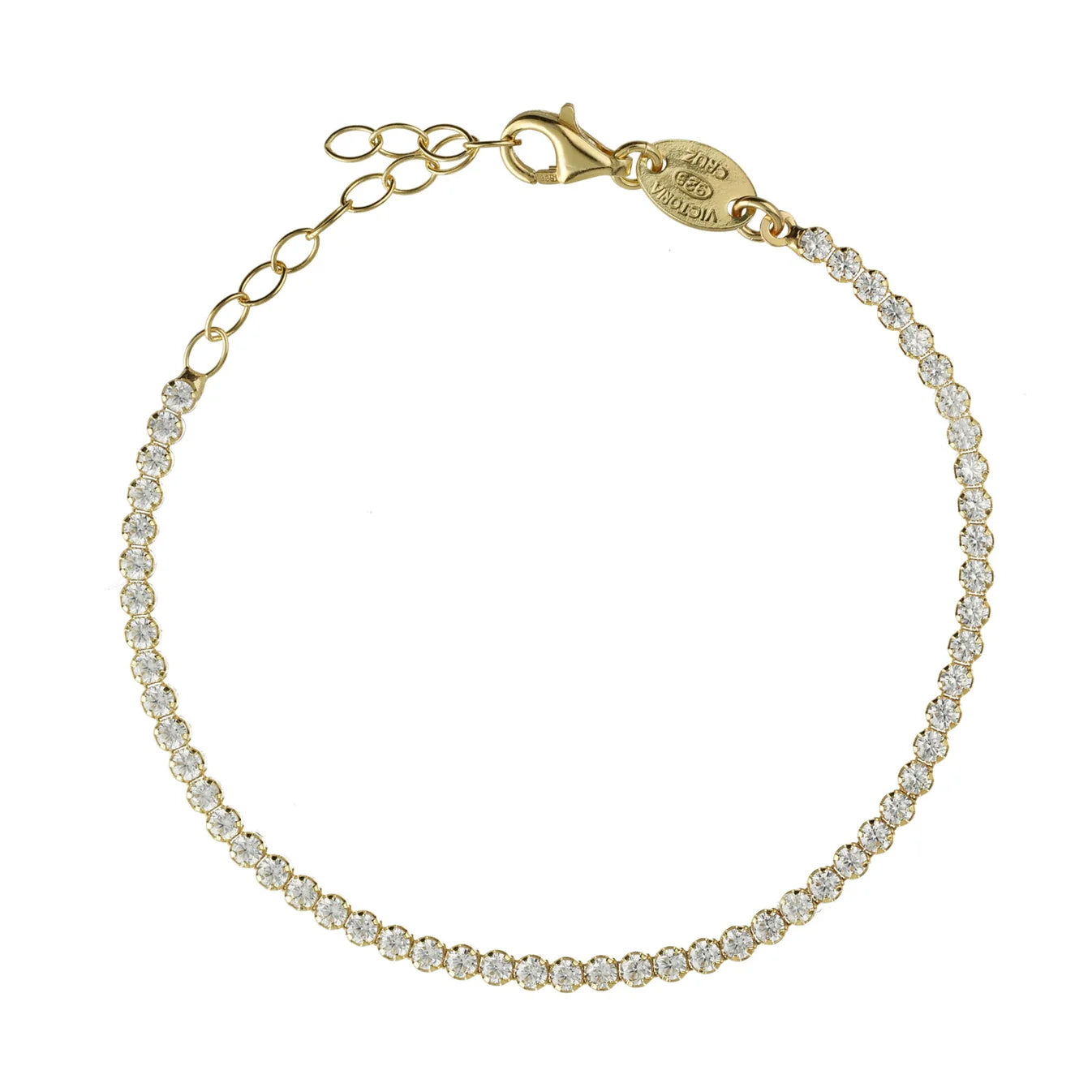 Pulsera cristales riviere en Plata de Quererse Bien