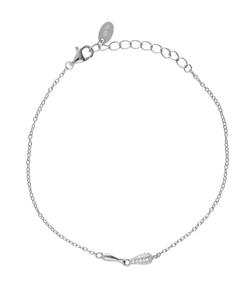 Pulsera Lux gota con circonita blanca en Plata (Baño de rodio)