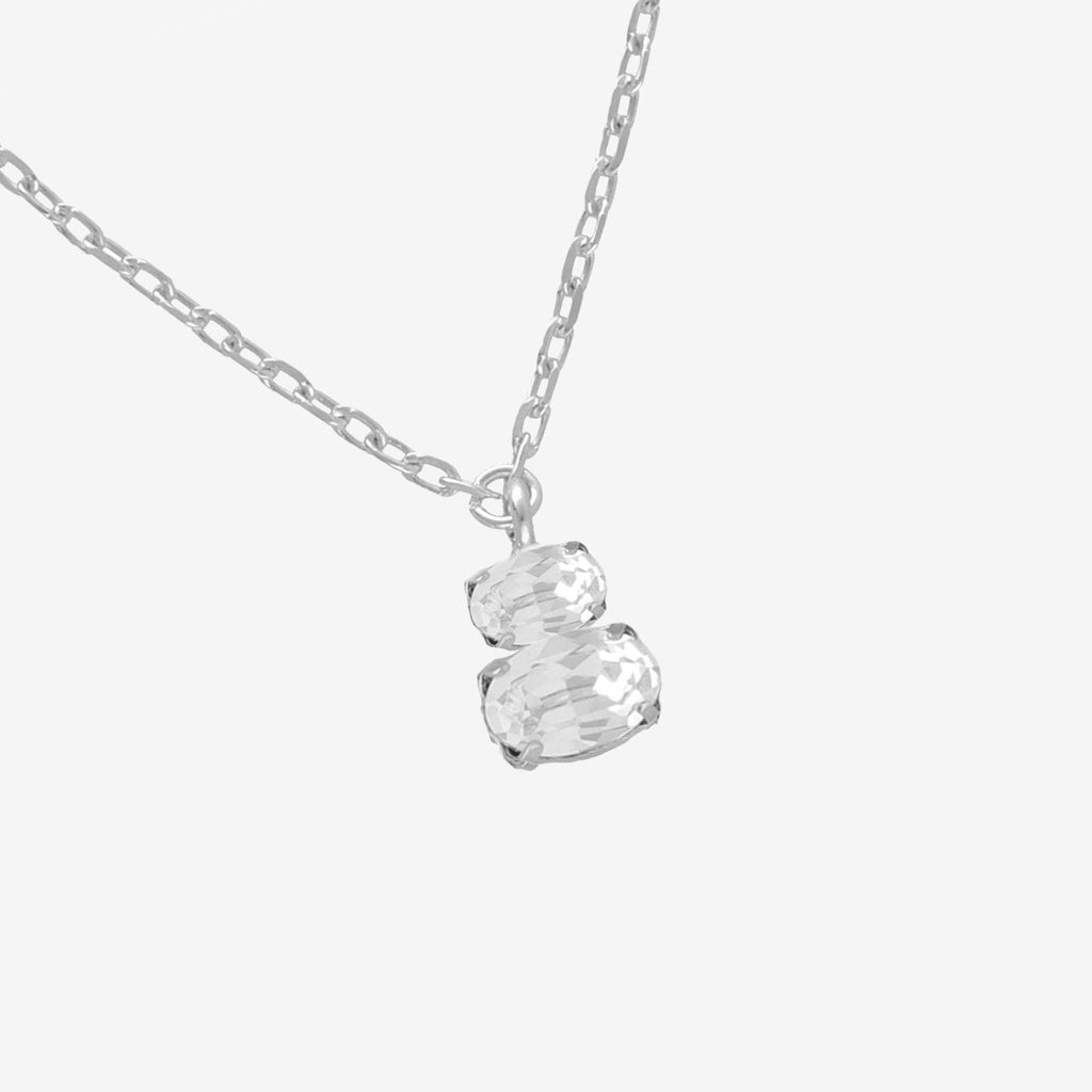Collar corto Gemma cristal en Plata baño rodio