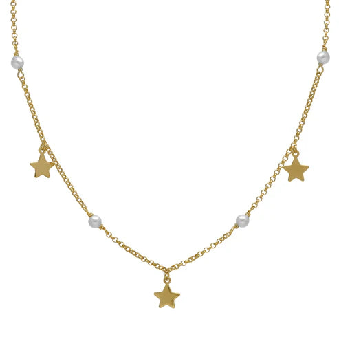 Collar corto estrella Perla en Plata de Empire