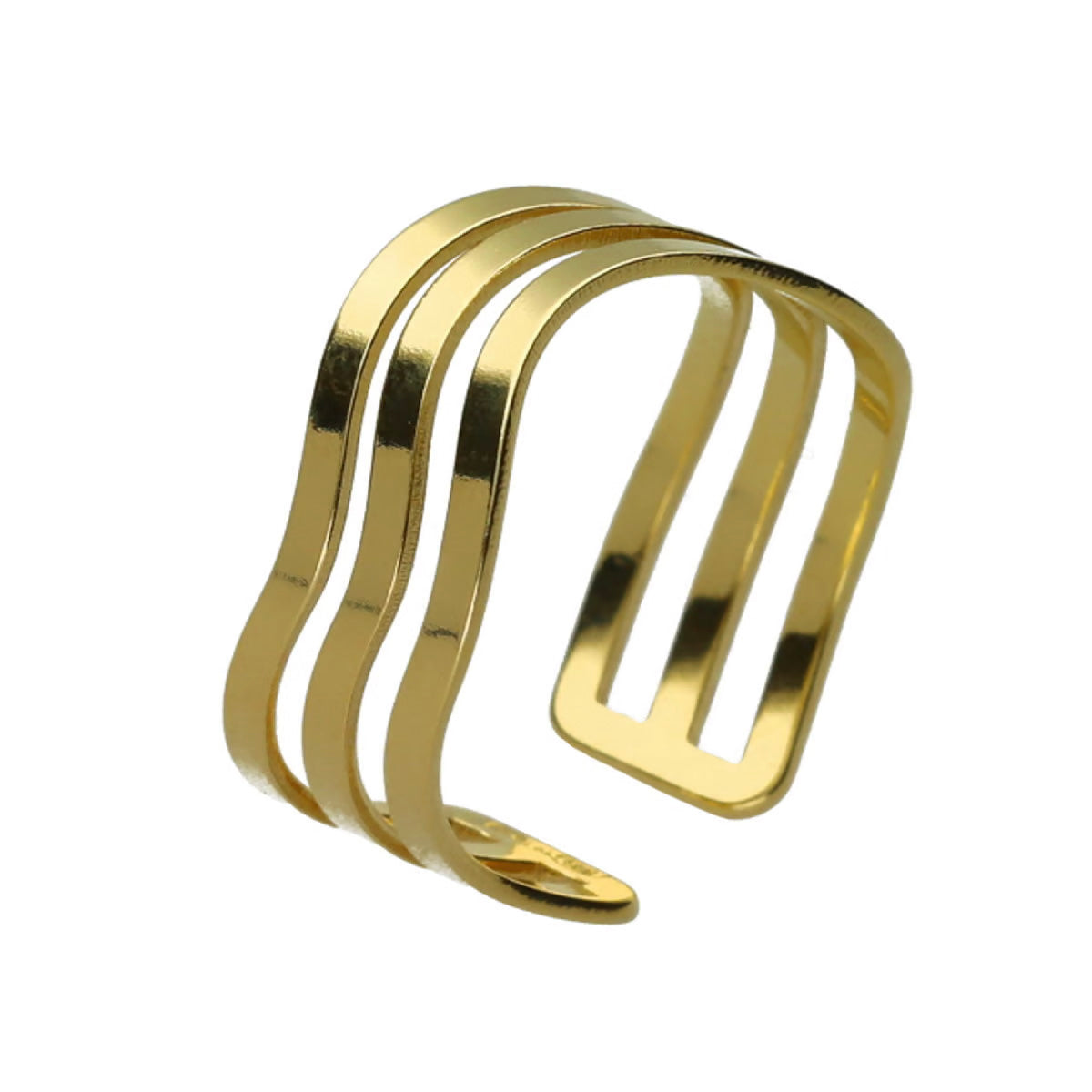 Anillo ajustable en plata de connect (baño de oro 18k)