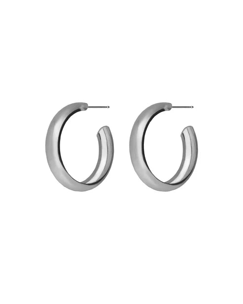 Par de Aros aro 20mm Capri en Plata Baño de rodio