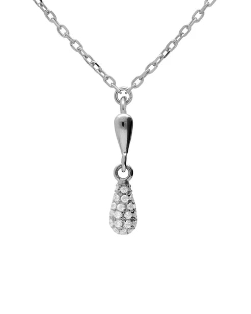 Collar corto Lux gota con circonita blanca en Plata