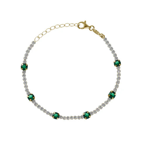Pulsera de plata de ley chapada en oro con cristales en cascada de Shine