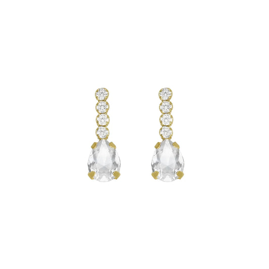 Pendientes cortos cristales riviere en Plata de Eunoia