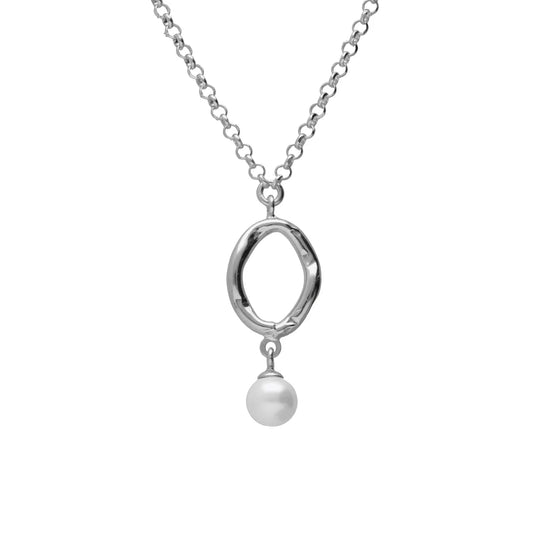 Collar largo perla en Plata de Radiance