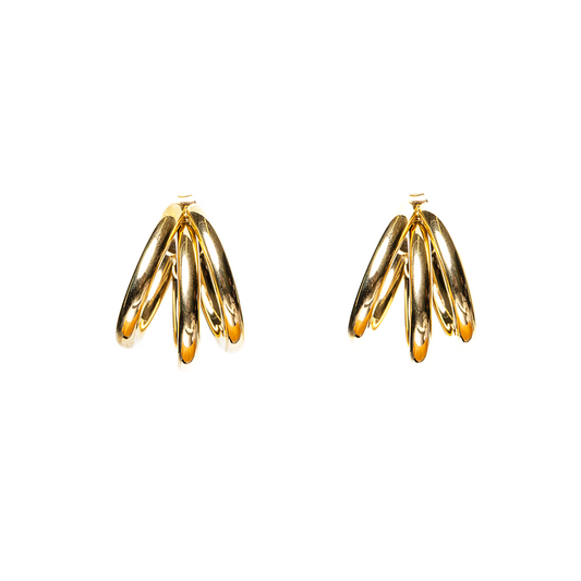 Aros Triargolla Baño oro 18K