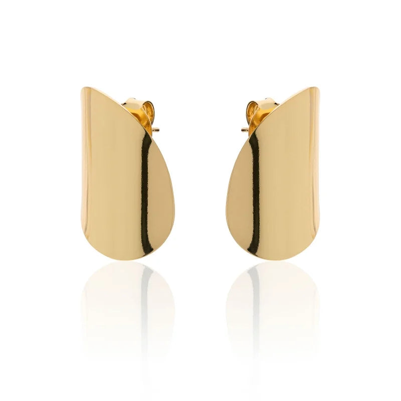 Par de Aros Elegante baño de oro 24kt