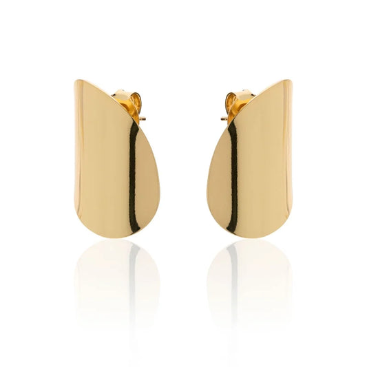 Par de Aros Elegante baño de oro 24kt