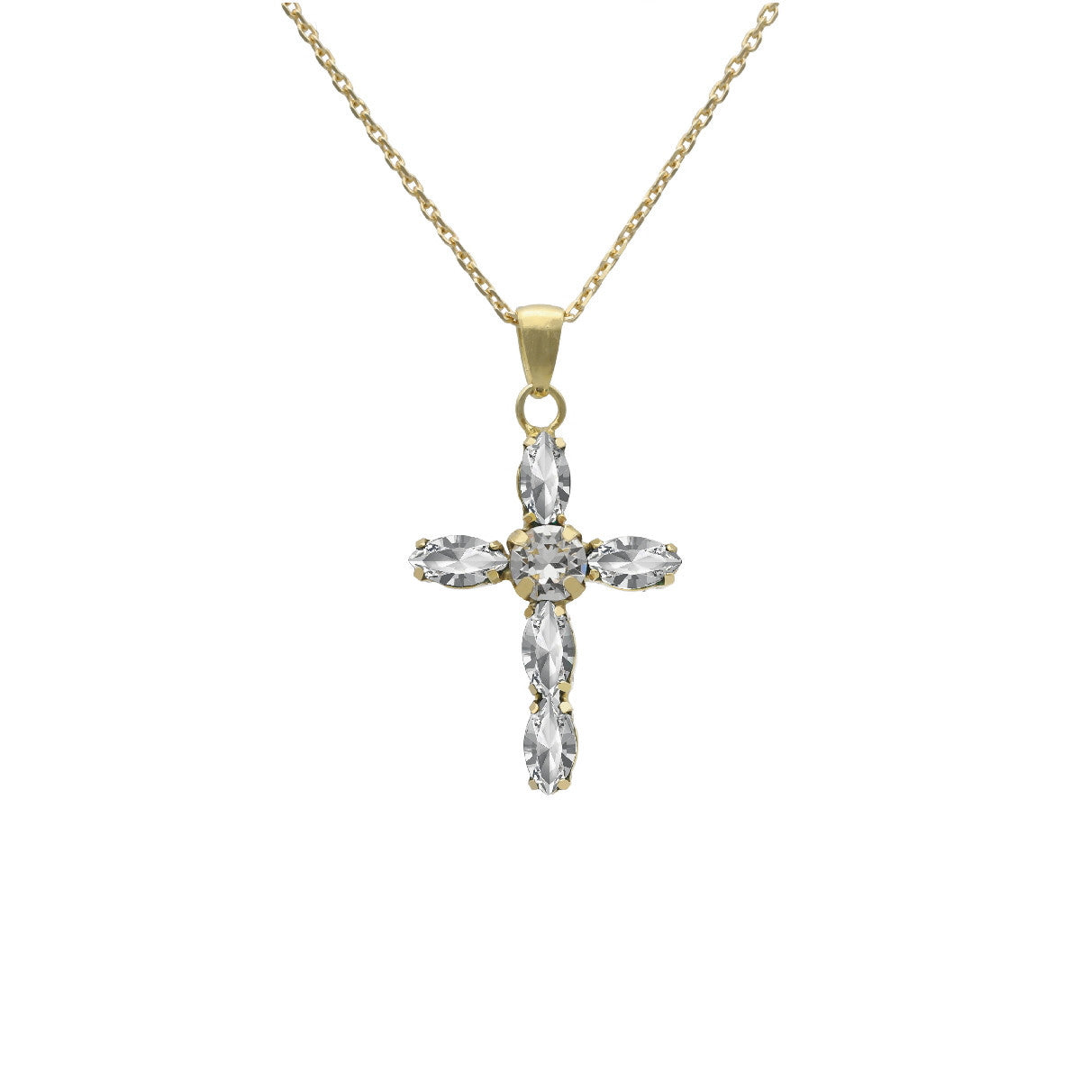 Collar Cruz Crystal Arisa Oro