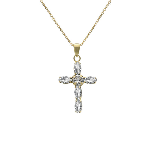 Collar Cruz Crystal Arisa Oro