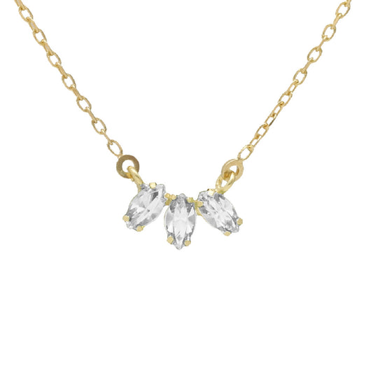 Collar cristal crystal de Las Estaciones bañado en Oro.