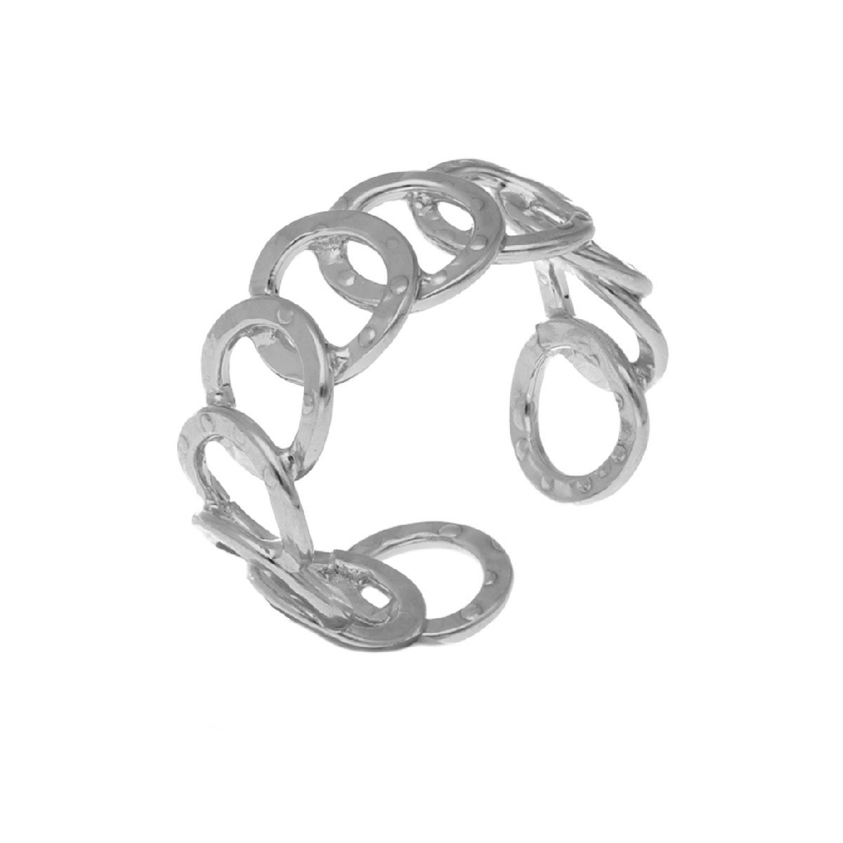 Anillo Encadenado Omega Plata