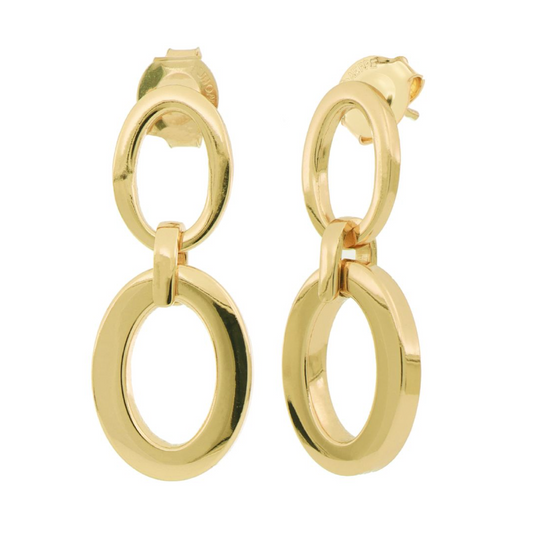 Par de Aros de bronce dorado eslabones